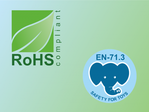 Inchiostri conformi a RoHS e EN 71-3